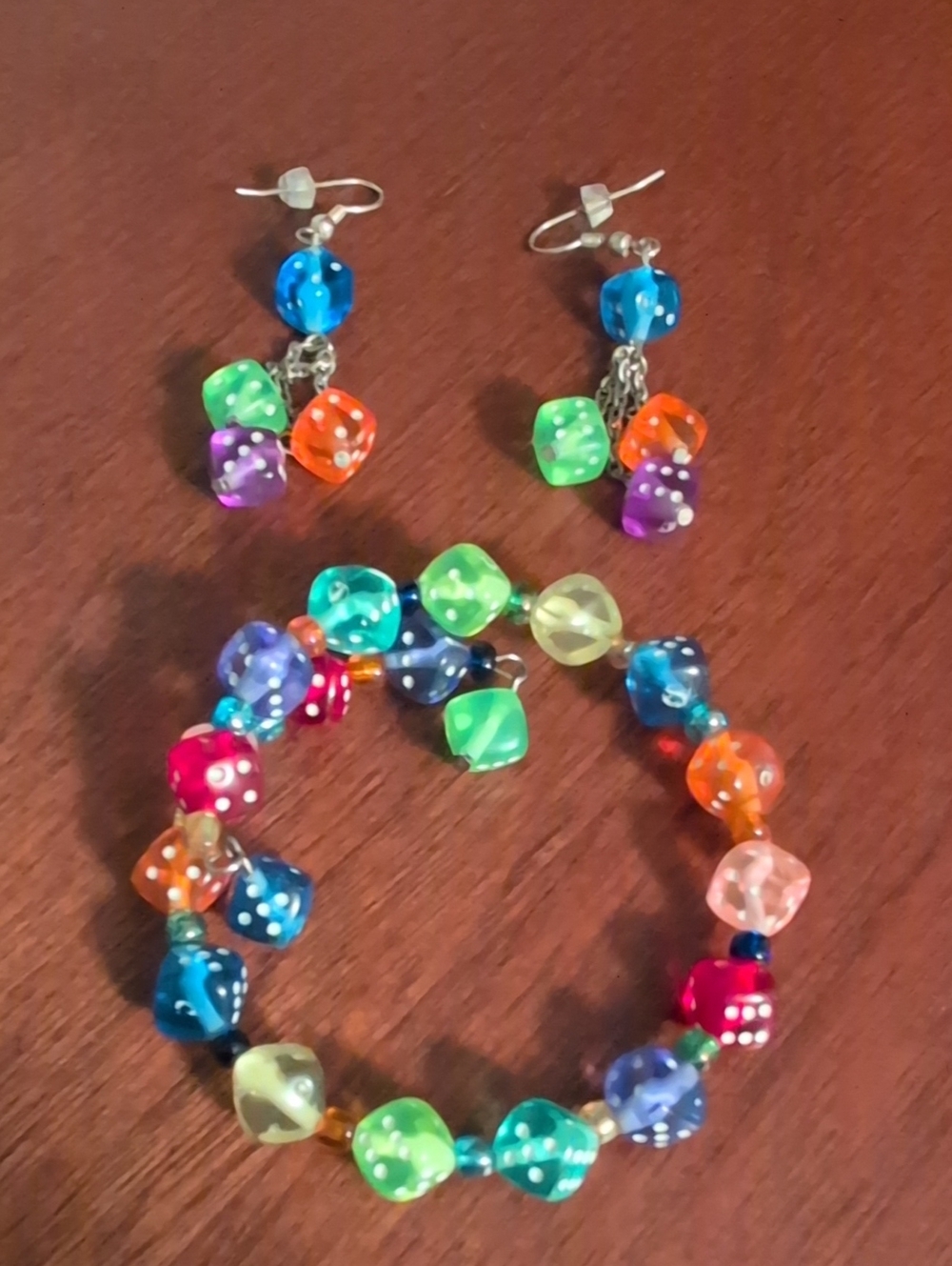 Dice Earrings & Bracelet Set